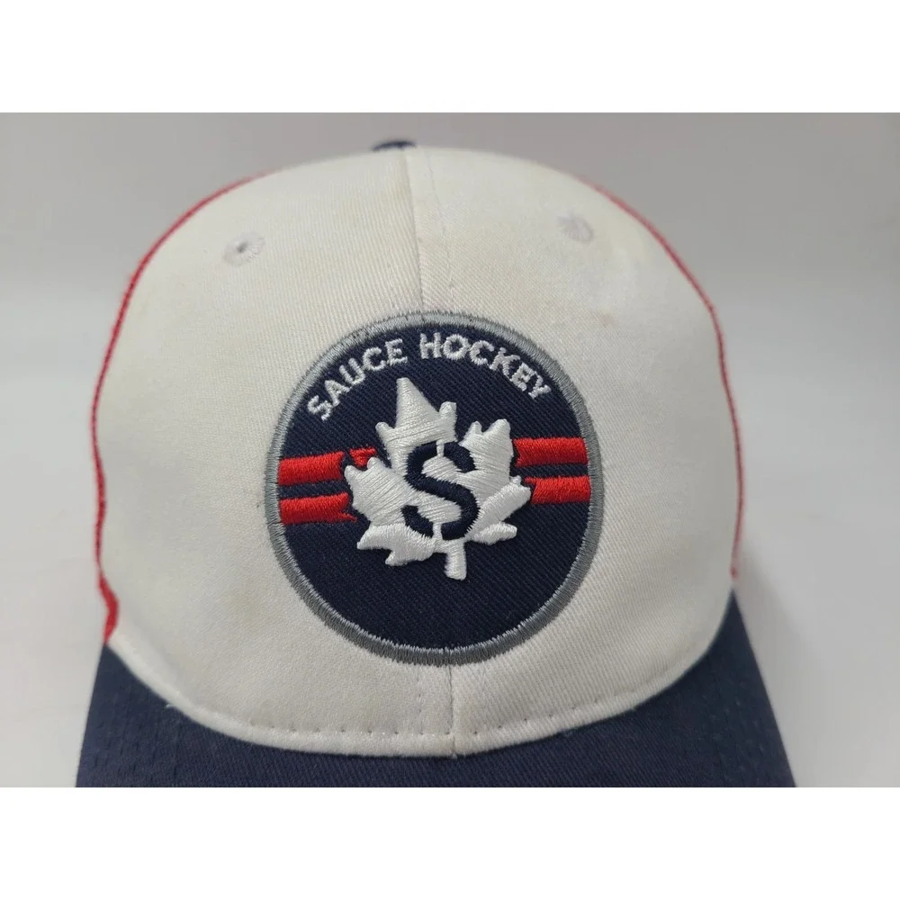 Sauce Hockey Mesh Trucker Snapback Hat Cap Maple Leaf Logo Casual Men Women‎ RWB